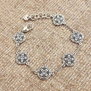 Brighton Flower With Blue Rhinstone Bracelet